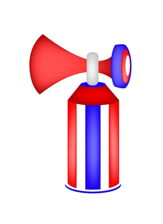 An Illustration of Air Horn in Red, Blue and White Colors for Sport Fans or Citizens Against Government and Corruption のイラスト素材