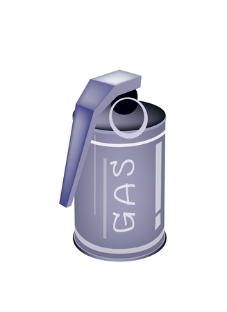 An Illustration of Tear Gas Hand Grenade Canister for Riot Police Officer Isolate on A White Background.
のイラスト素材