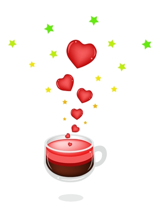 Coffee in A Glass Cup Making From A Hearts for Someone Special Isolated on White Background.
のイラスト素材