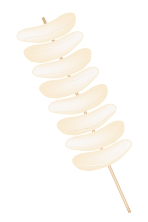 Thai Snack and Dessert, An Illustration of Roasted Bananas or Grilled Bananas on A Bamboo Skewer.
のイラスト素材
