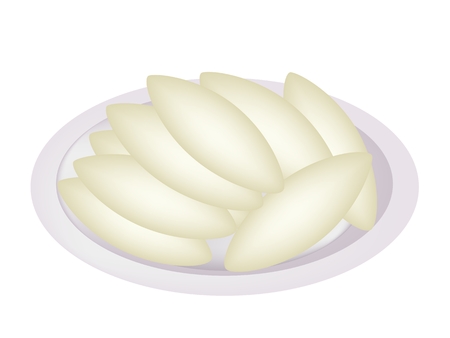 Thai Snack and Dessert, Homemade Shortbread Cookies Shaped As Oval or Leaf Isolated on A White Background.
のイラスト素材