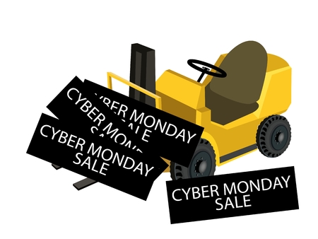 Powered Industrial Forklift Loading Cyber Monday Deal Card for Start Christmas Shopping Season and Biggest Discount Promotion in A Year.
のイラスト素材