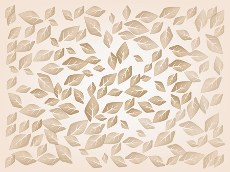 An Illustration Dried Fallen Leaves Laying on A Brown Background, The Sign of Autumn Season.のイラスト素材