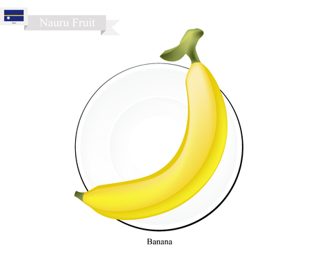 Nauru  Fruit, Illustration of Golden Banana. One of The Most Popular Fruits in Nauru.のイラスト素材
