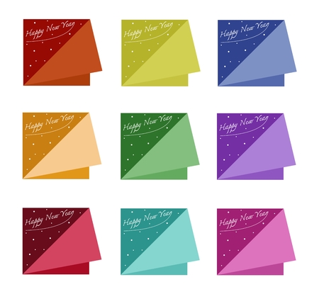 Illustration Set of Happy New Year Greeting Card with White Snow for Add Text Decoration or Picture.のイラスト素材