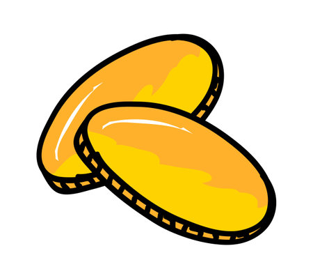 Cartoon of Gold Money Coin. Perfect for Finance, Banking, Investment and Business Related Designs.のイラスト素材