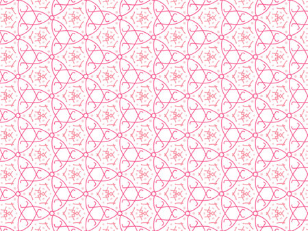 Vector Illustration of Pink Abstract Mandala or Ikat Texture Seamless Pattern for Wallpaper...