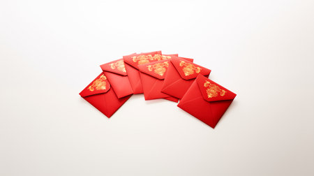 Chinese money envelope, symbolizing good luck and prosperity, traditionally gifted during celebrations and special occasions, containing monetary blessings and well-wishes.AI Generの素材