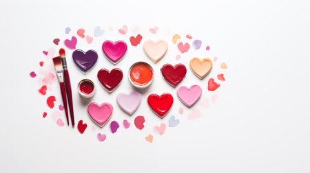 Valentine's Day art supplies: a collection for creative expression.AI Generatedの素材