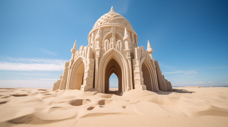 Crafting serene and harmonious landscapes through the artful creation of sand gardens, reflecting a meticulous and tranquil craft of landscape design.AI Generatedの素材