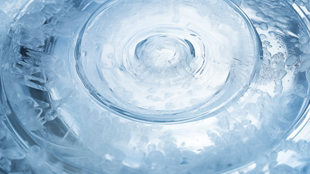 Ice patterns gracefully form around target rings, creating intricate and mesmerizing designs on the surface.AI Generatedの素材