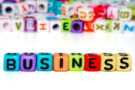 Business word from letter beads for business and finance conceptの写真素材