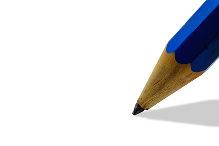 Close up of pencil eraser on white background for school and office stationary conceptの写真素材