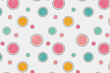 Colourful dashed circle and small polka dot with paper textured for background and wrapping paper...