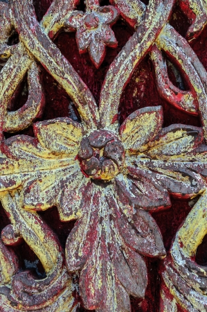 Wooden carving in native Thai styleの写真素材