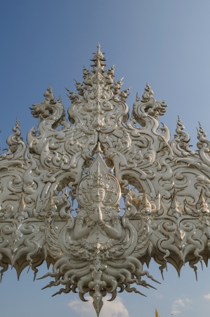 White sculpture at Wat Rong Khun, Chiang Rai, Thailandの写真素材