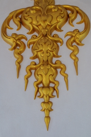 Golden sculpture at Wat Rong Khun, Chiang Rai, Thailandの写真素材