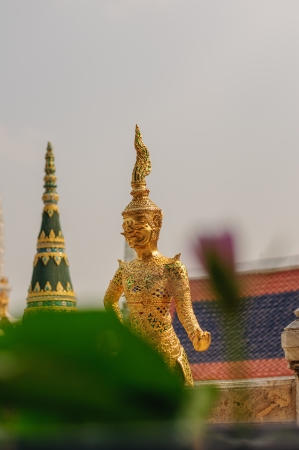 Golden statue at Wat Phra Kaew, Thailandの写真素材