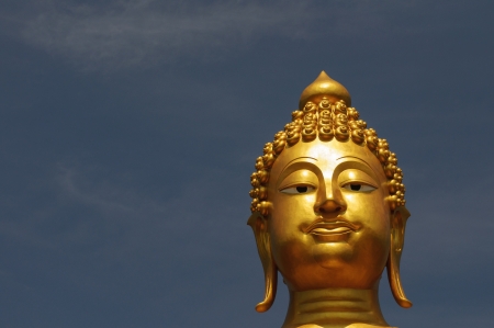 Front view of Buddha's faceの写真素材
