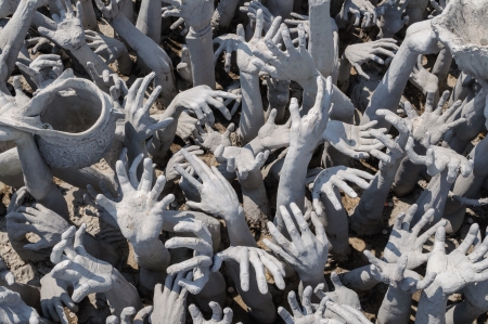 Hands From Hell at Wat Rong Khun, Chiang Rai,  Thailand