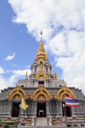 Thailand Pagoda with blue sky backgroundの写真素材
