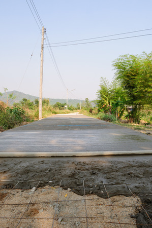 Making concrete roads in Thailandの写真素材