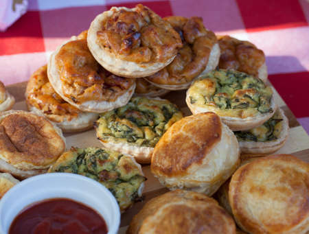 Savory Pastries display, の写真素材