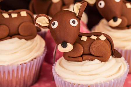 Iced eatable deer figures の写真素材