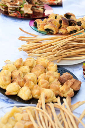 Savory pastries catering display