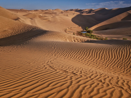 Panorama of sand dune and Oasis near Ica Peruの写真素材