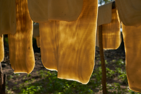 Rubber Air Dried Sheet in thailand.の写真素材