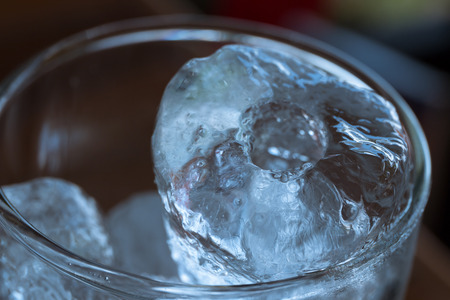 Look Up ice on glass.の写真素材