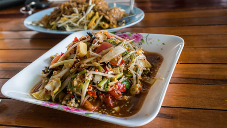 Papaya slad thai food favorites.の写真素材
