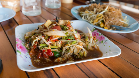 Papaya slad thai food favorites.の写真素材