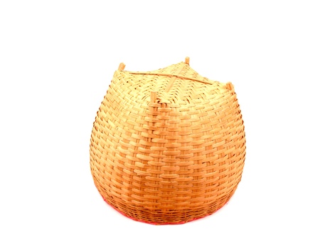 Under Thai bamboo basket on white background   の写真素材