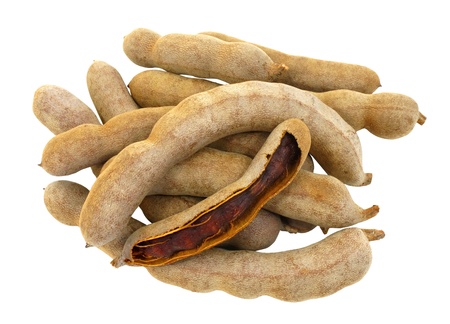 Sweet tamarind on white background with clipping path の写真素材