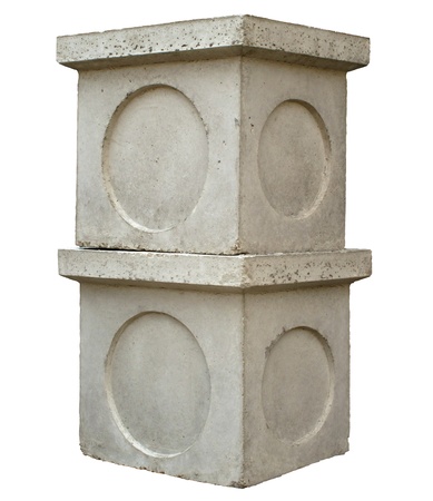 Concrete drainage tank on white background with clipping path の写真素材
