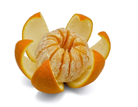 Fresh Orange isolated on white backgroundの写真素材