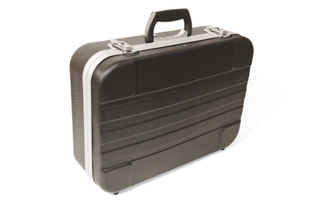 Black Suitcase isolated on white backgroundの写真素材