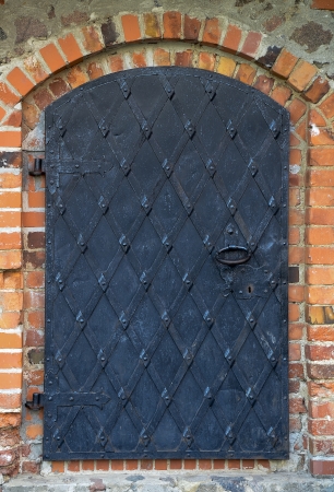 Old iron black antique door textureの写真素材