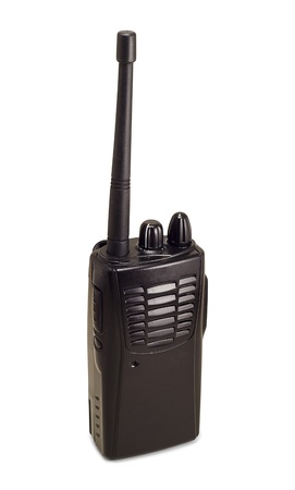Military portable radio isolated on white backgroundの写真素材