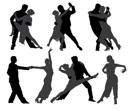 Tango Dancers Silhouette On White Backgroundのイラスト 素材 ストックフォト 写真素材のstock Foto ストックドットフォト