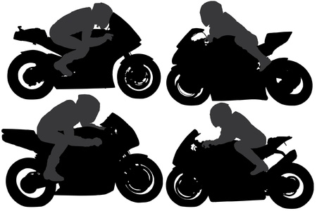 Superbike Silhouette on white backgroundのイラスト素材