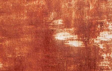 White Rust Metal Decayed Crumpled Sheet Wide Background. Weathered Iron Rusty Isolated Metallic...