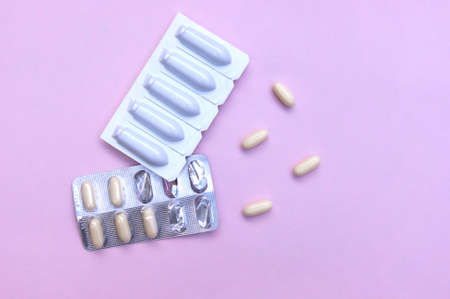 Gynecological medicines for women's health in form of suppository, capsulesの写真素材