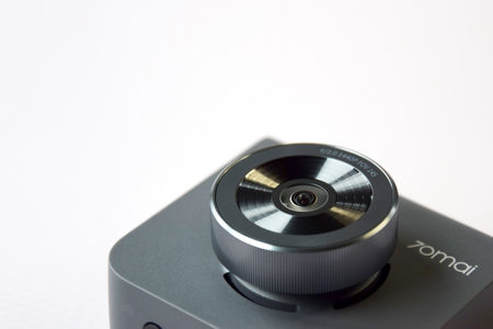 Kharkiv, Ukraine - December 15, 2021: Selective focus camera dvr xiaomi 70mai. car appliances.のeditorial素材