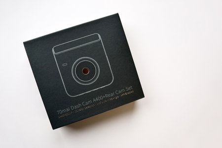 Kharkiv, Ukraine - December 15, 2021: Selective focus camera dvr xiaomi 70mai. car appliances.