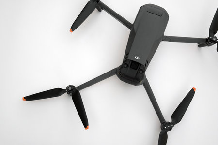 A new DJI Mavic 3 drone on light background.のeditorial素材