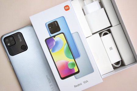 Xiaomi launch new smartphone Redmi 10A silver.