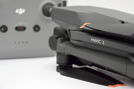 A new DJI Mavic 3 drone on light background.